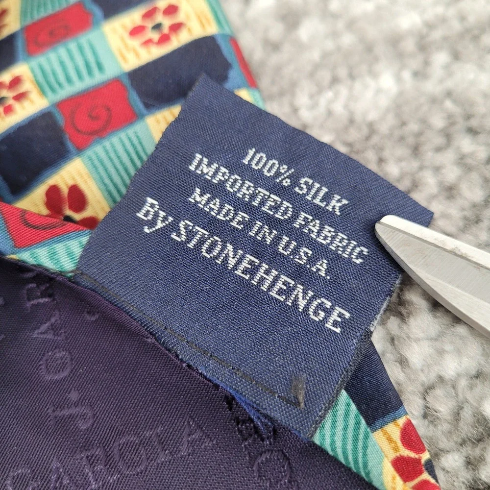 J Garcia Mens Silk Tie Snail Garden Collection Nine Abstract Floral‎ Geometric